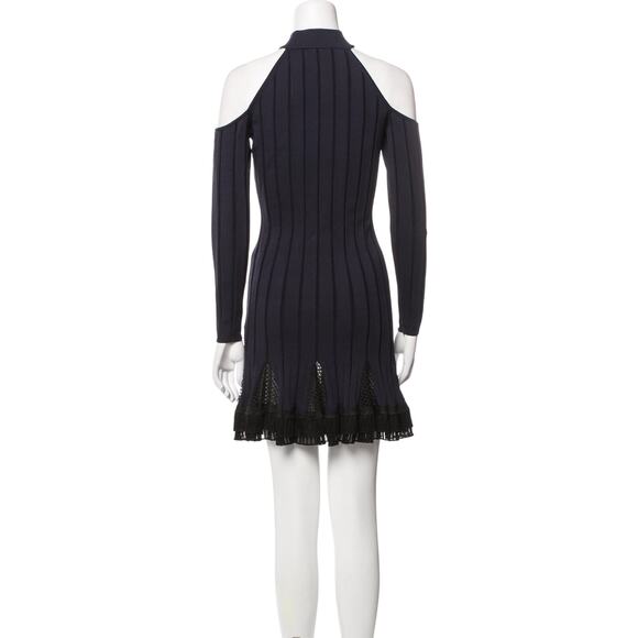 Jonathan Simkhai Blue Mock Neck Cutout  Accents Mini Dress M - Picture 3 of 14